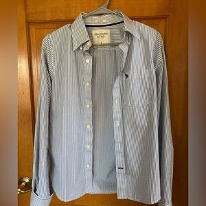 Abercrombie & Fitch boy White and Blue Striped Shirt
